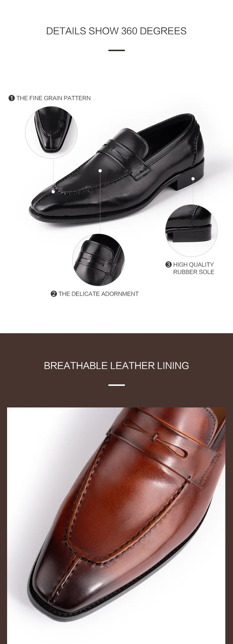 Office Leather Men Shoes Fashion Handmade Business Dress New Arrival Elegant Black Brown Formal Casual Wedding Party Male's Shoe
