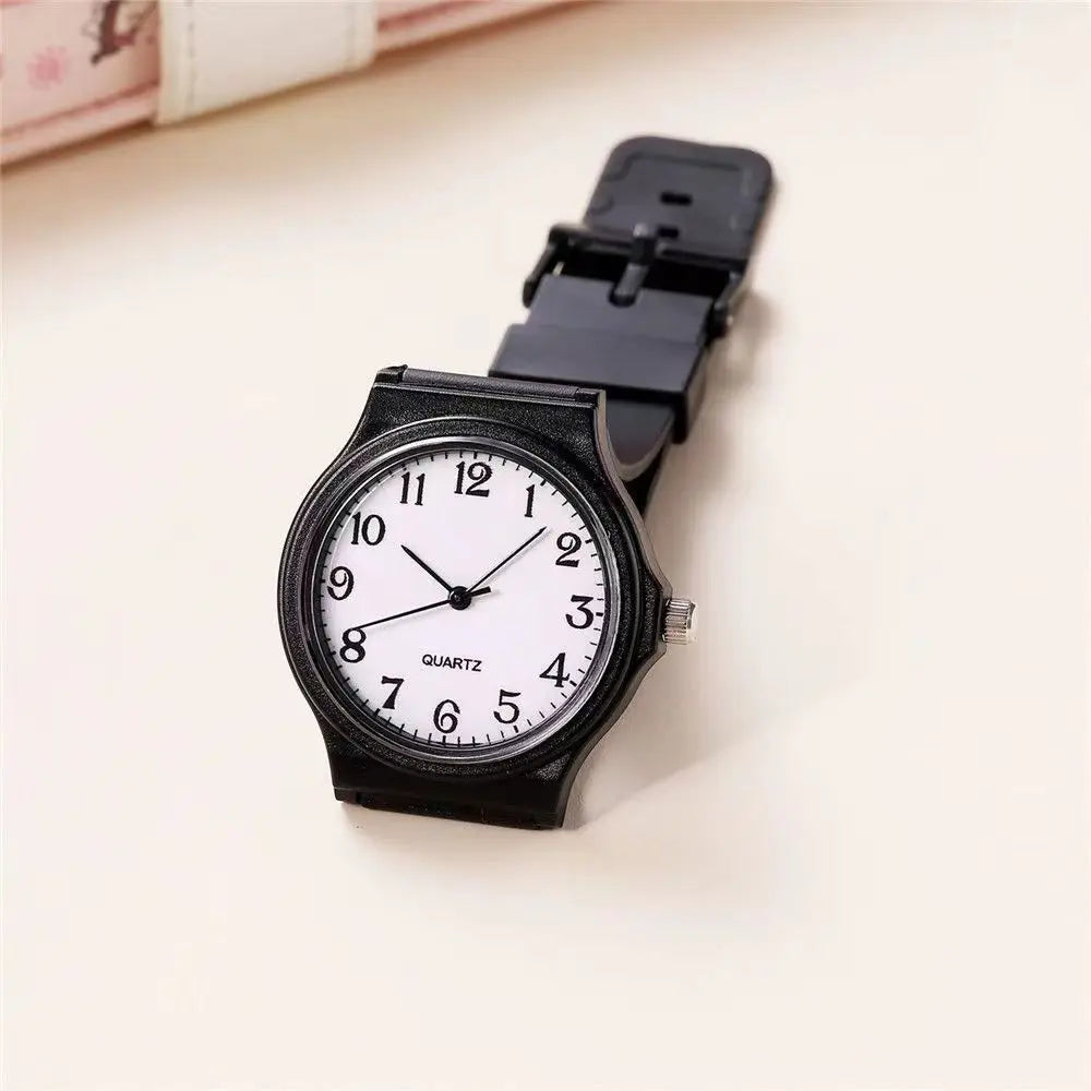 Exam Watch Silicone Strap Simple Women Watch Student Ladies Quartz Wristwatch Waterproof Round Small Dial for Women