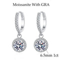 6.5mm 2cttw D Color Moissanite Earring 100% S925 Sterling Sliver Earrings for Women Wedding Engagement Fine Jewelry Gift