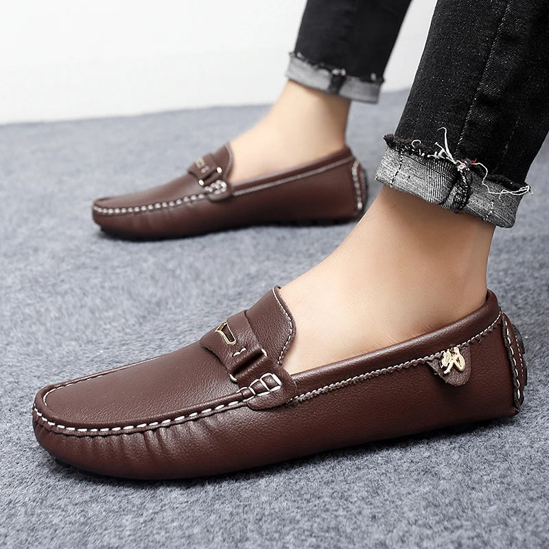 Formal Italian Shoes Men Handmade Leather Loafer Driving Flats Slip-on Casual Shoes Luxury Comfy Moccasins Dress Shoes for Men