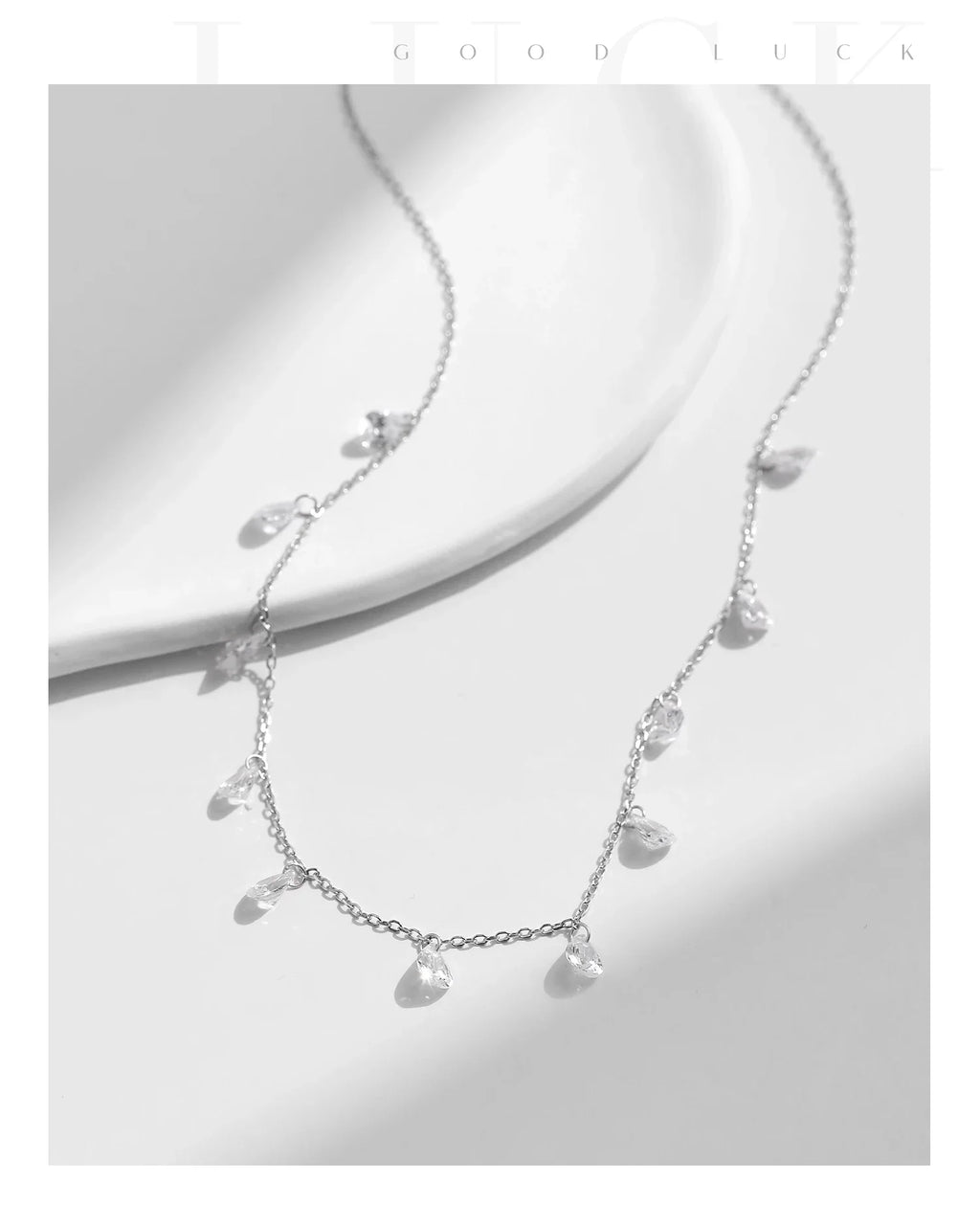 925 Sterling Silver Stackable Clavicle Chokers Necklace Sparkling Zircon Neck Chain for Women Fine Jewelry