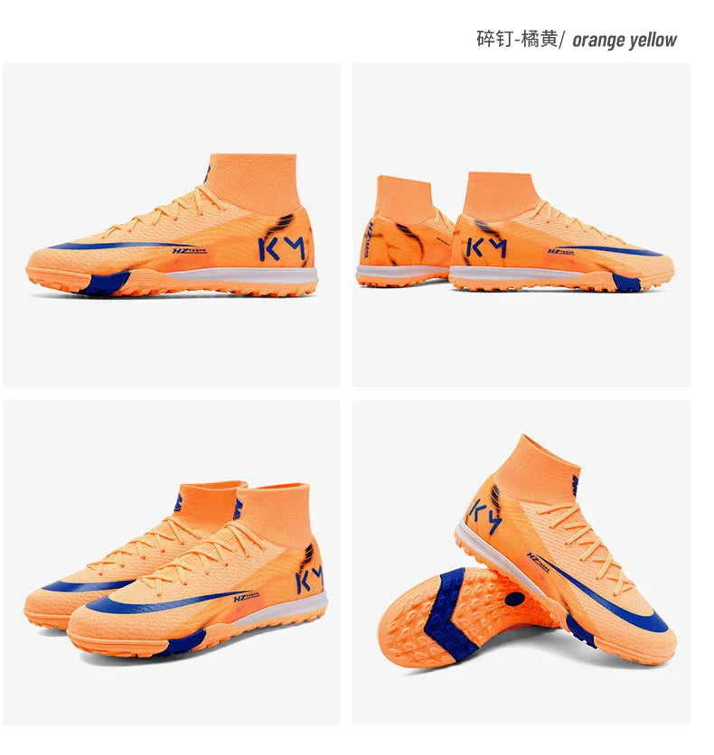 New Men Soccer Shoes Breathable Cleats Adult Outdoor Sport Football Boots Training Boys Long Spikes Non Slip Match Comfortable