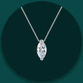 1CT Marquise Moissanite Pendant Neckalce 925 Sterling Silver Plated Gold Water Drop Diamond Necklaces Certified For Women Daily