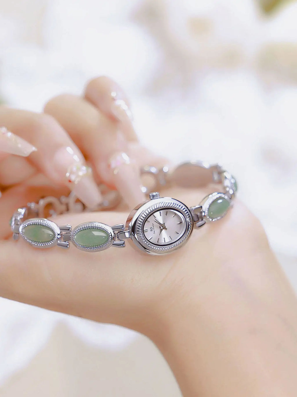 Women's Watch Ladies Bracelet Luxury Brand Waterproof Retro Natural Dongling Stone Hotan Jade Advanced Chain Watches Gift