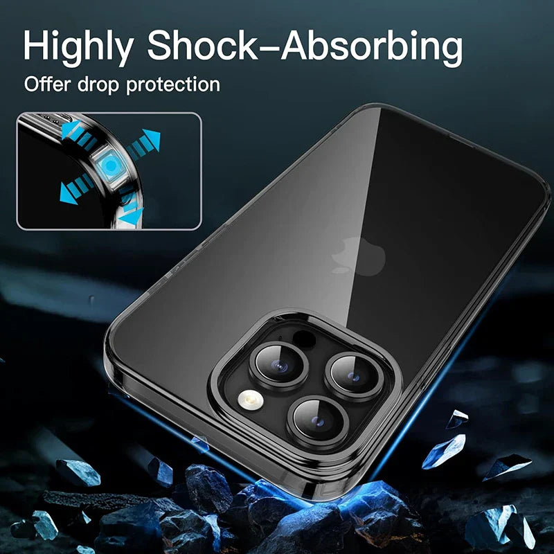 Original Transparent Black Silicone Soft Case For iPhone 15 Pro Max Carcasa Ultra Thin Case for iPhone 14 13 12 Mini 11 Pro Max