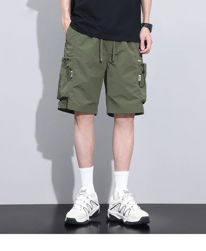 2024 Summer Thin Shorts for Men Cargo Pants Side Pockets Baggy Joggers Bermuda Knee Basketball Short Pant Male M-4XL