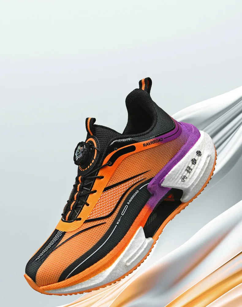 Family carbon plate running shoes for Boys Big Boys Student rotating button Technology TPU+ Popcorn high pop sneakers for girls