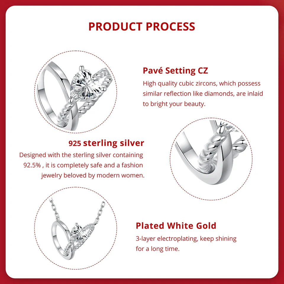 925 Sterling Silver Interlocking Ring Necklace, Dainty Gold Plated Pendant Necklace for Women Valentines Mothers Day Gift
