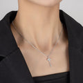 All Moissanite Necklace for Women S925 Pure Silver Laboratory Diamond Key Pendant Luxury Fashion Jewelry Party Gift