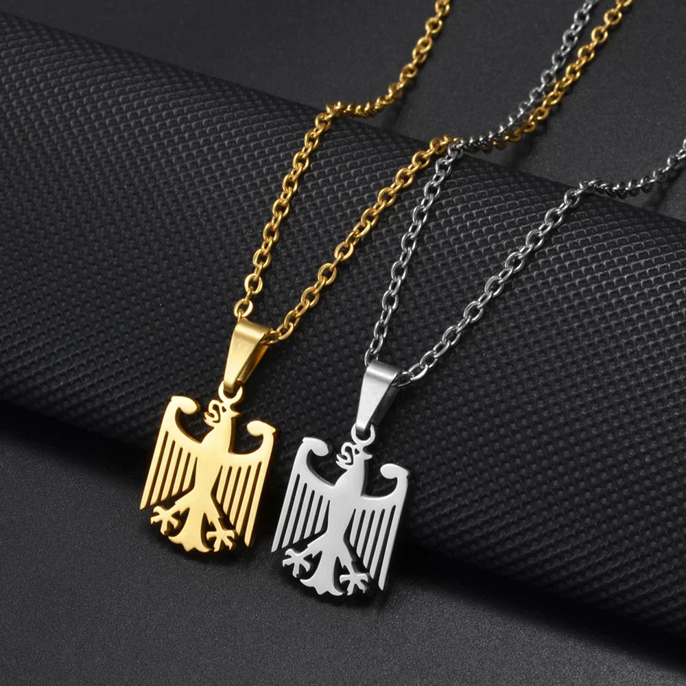 Anniyo German Eagle Pendant Neckalces Stainless Steel Germany Jewelry for Women Girls Gifts for Mom and Daughter #508062