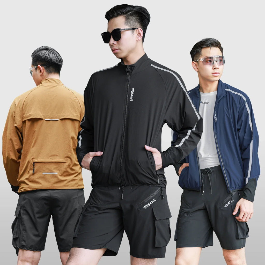 Men's Cycling Windbreaker Ultralight Reflective Windproof Jacket Men MTB Road Bike Wind Coat Long Sleeve Bicycle Clothing