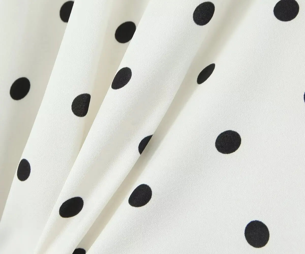 Lace Spliced Polka Dot Halter Dress Women Elegant A-line Mini Sexy Backless Dresses Summer Robe 2025