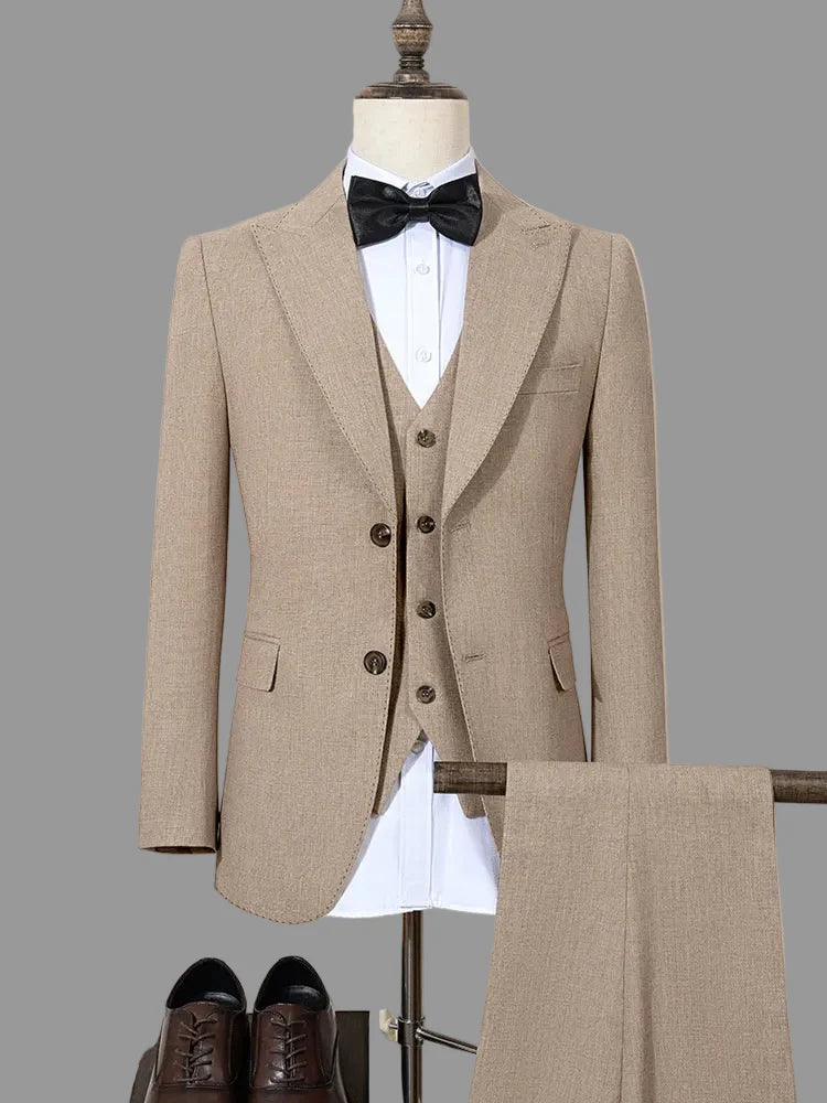 New 2 buttons on suit modern design mens office wear blazer coustime homme luxe Bead edge craftsmanship