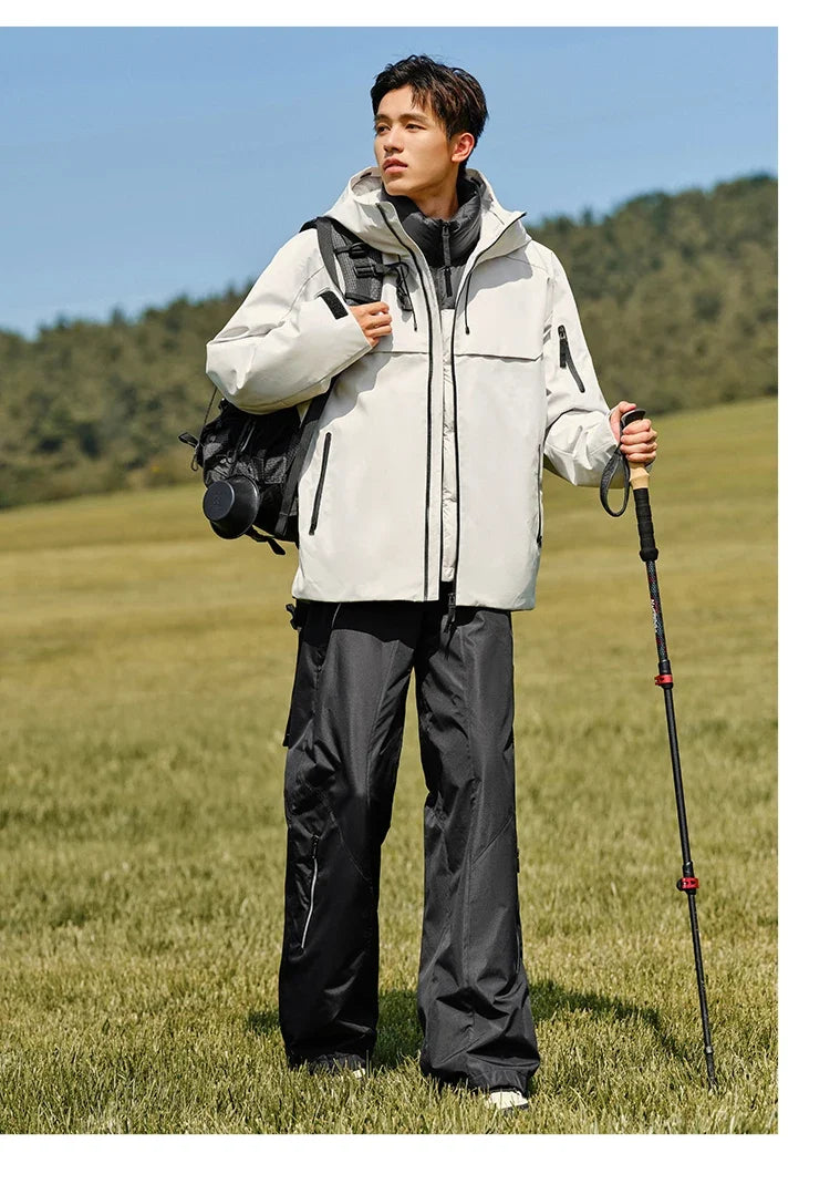 Down Jacket Men Three-in-One Two-Piece Set 2024 New Winter Four-Proof Outerwear Down Jacket