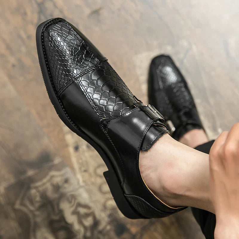 Leather Designer Brand Monks Snake Luxury Men Casual Office Business Man Loafers Mens Moccasins Driving Wedding Dress Male Shoes