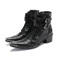 Mens Black Spike Party Shoes