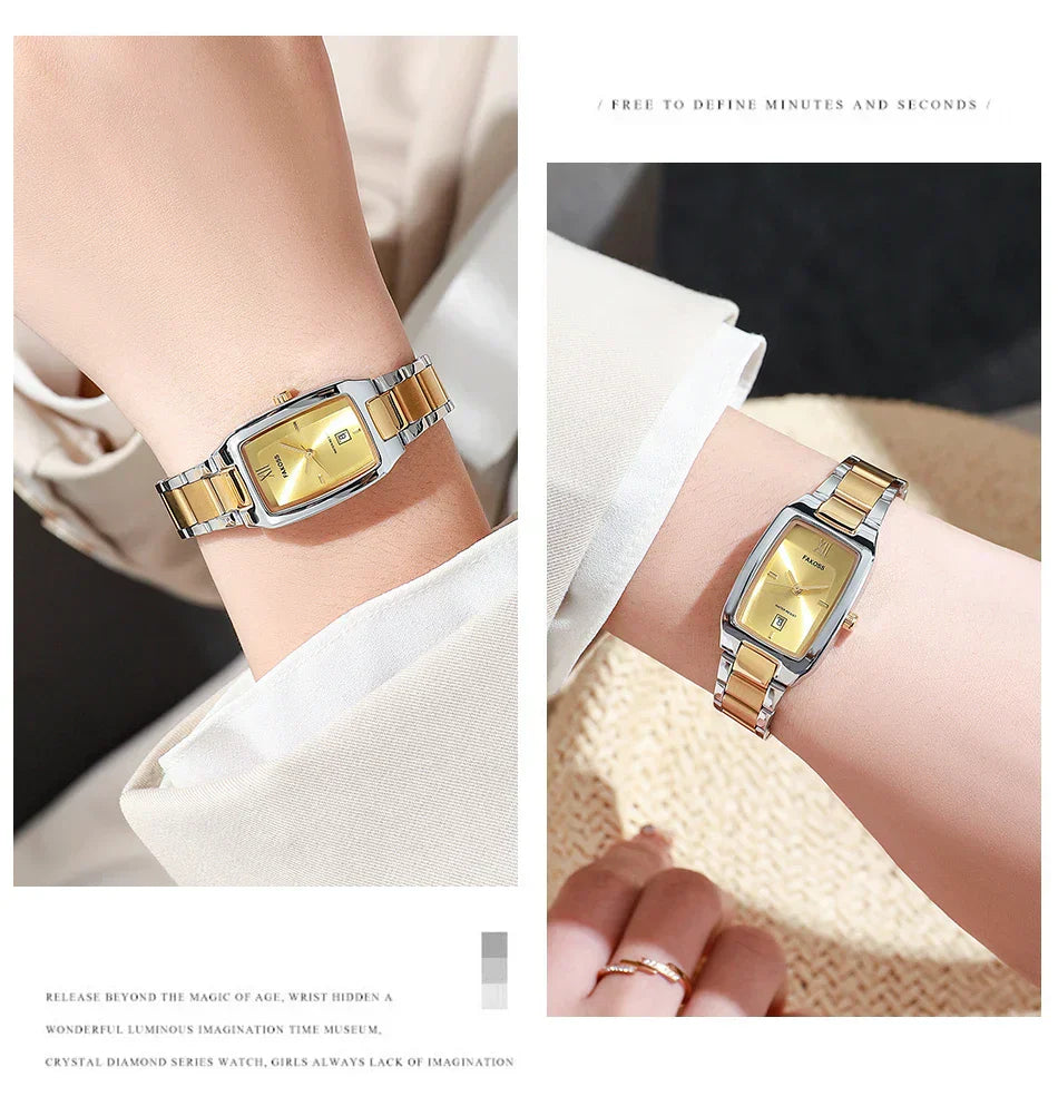 Elegant Women's Watch Fashion Stainless Steel Waterproof Ladies Quartz Wristwatch Luxury Bracelet Watches Date Reloj mujer