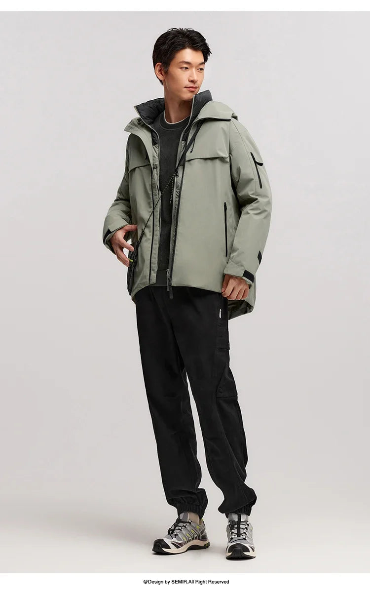 Down Jacket Men Three-in-One Two-Piece Set 2024 New Winter Four-Proof Outerwear Down Jacket