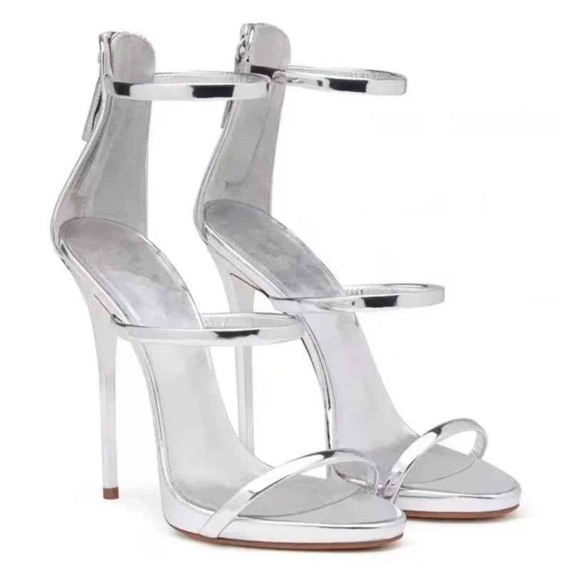 Fashion Women Shoes 2024 New High Heels Women's Slim Heels Summer Sexy Walk Hentian High Line Black High Heel Sandals