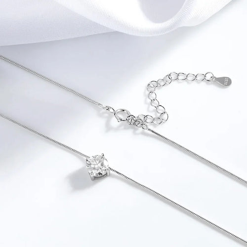 0.5-2CT D Color Certified Moissanite Necklace for Women Sparkling Lab Diamond 100% 925 Sterling Silver Pendants Wholesale