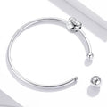 Silver Bangle 925 Sterling Silver Threaded Beads Bracelet for Original Charm DIY Jewelry Accessories SCB198