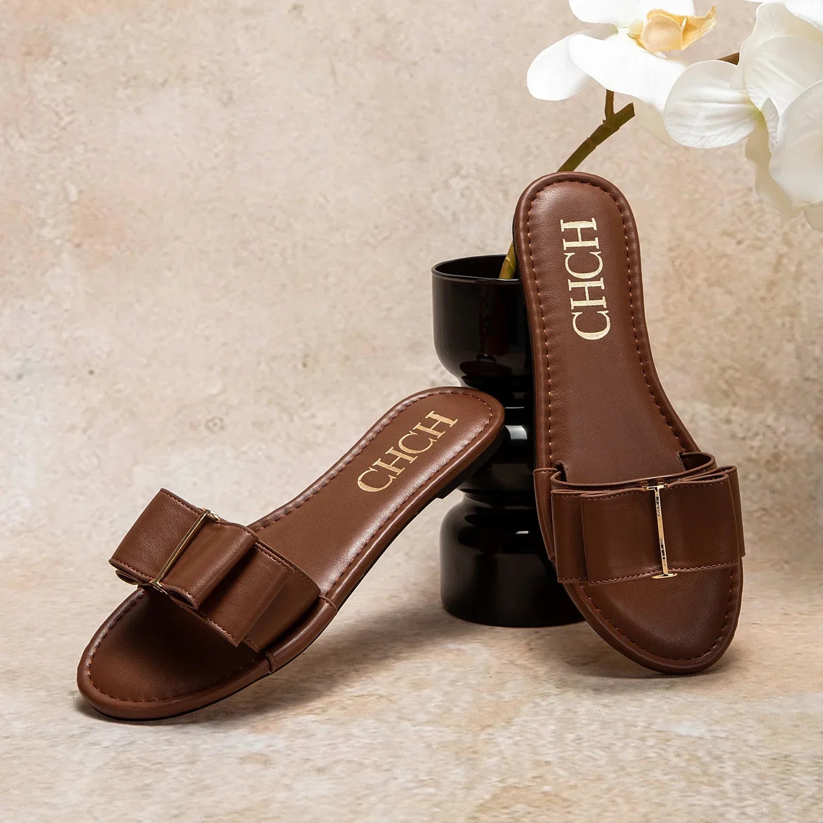 Women's Flat Shoes  New Summer Bow Casual Slippers Black Commuting Woman Shoes