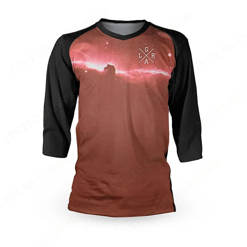 Men's Motocross Loose Rider 3/4 Sleeve Jersey Enduro Mountain Bike Jersey Downhill Racing Mx Shirt Maillot Ciclismo Sweatshirt