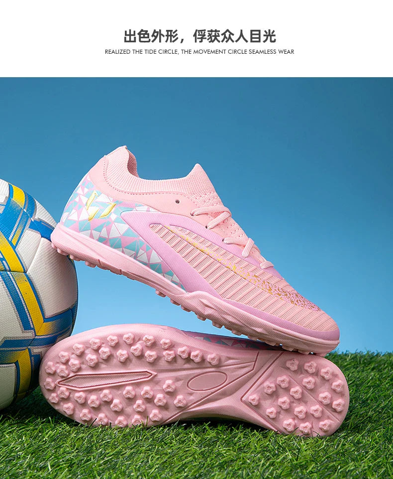 New Kid Match Boys Football Boots Sports Shoes Match Soccer Shoes Outdoor Sneakers Professional Non-Slip Comfortable Unisex