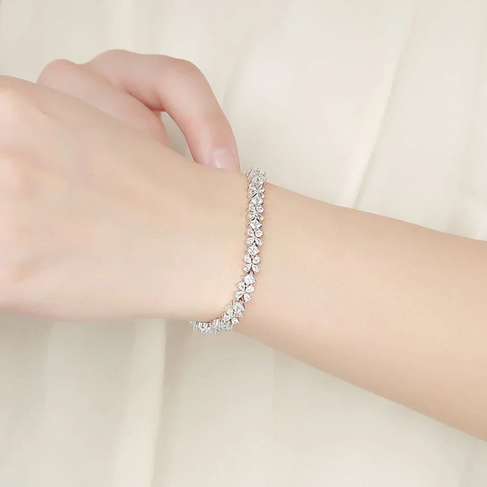 D Color Butterfly Shape Moissanite Tennis Bracelet For Women Man S925 Sterling Silver Sparkling Hand Chain Fine Jewelry