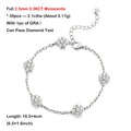 Flower GRA Certified Full 1.5/2.5/3mm D Color Moissanite Bracelet for Woman Men Silver 925 Diamond Hand Link Bracelets Gift