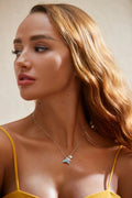 925 Sterling Silver Blue Mermaid Tail Pendant Necklace Quality Shell Pearl Bead Women Fine Jewelry Wedding Gift 17.32''