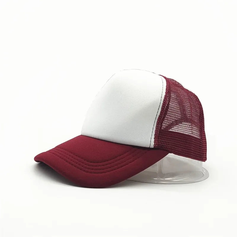 Unisex 5 Panel Trucker Hat For Adult Summer Net Baseball Cap Men