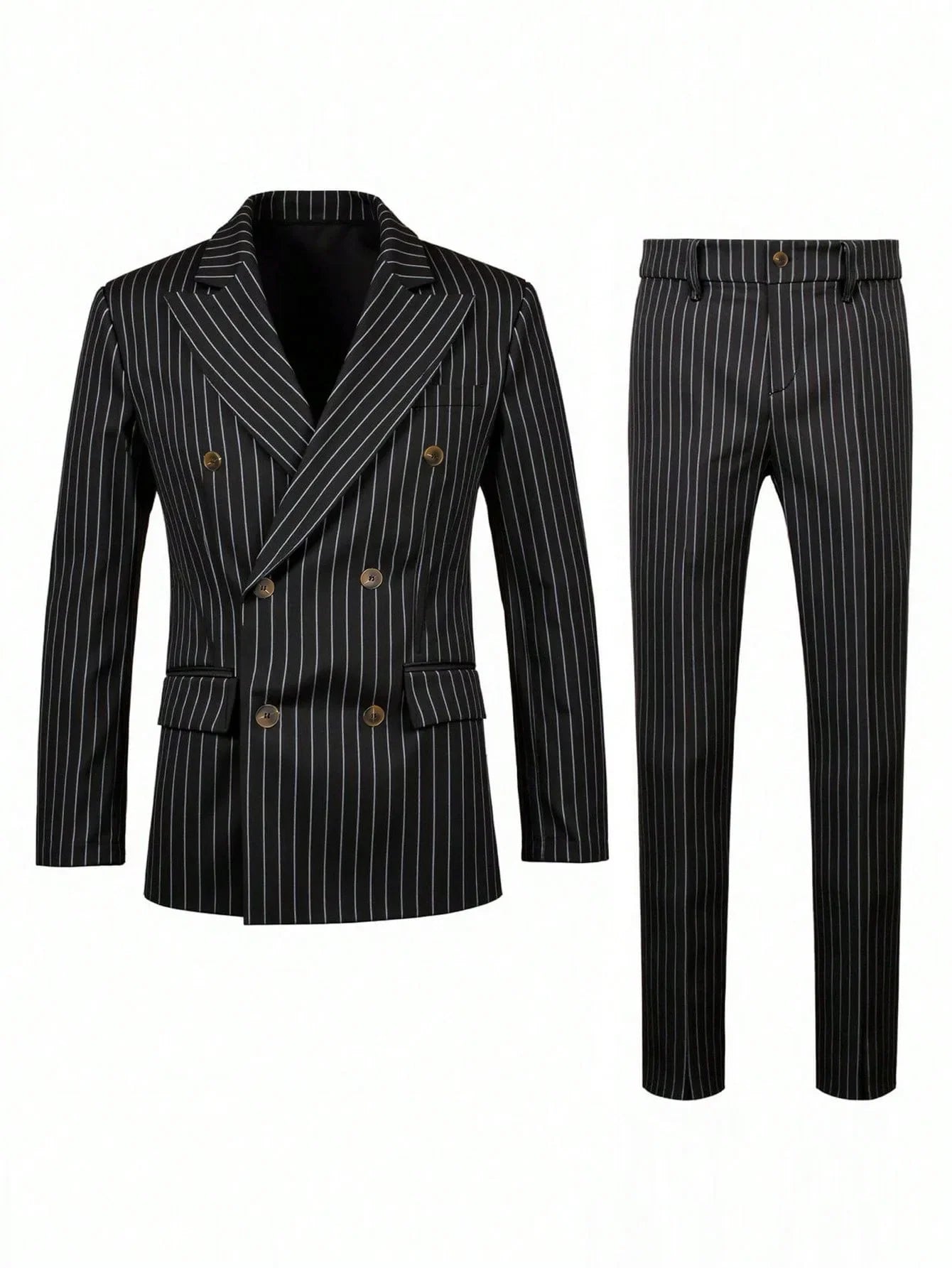 High-quality European and American Men's Clothing, Formal Suits with Stripes, Trousers for Business, Formal Dinners, Weddings