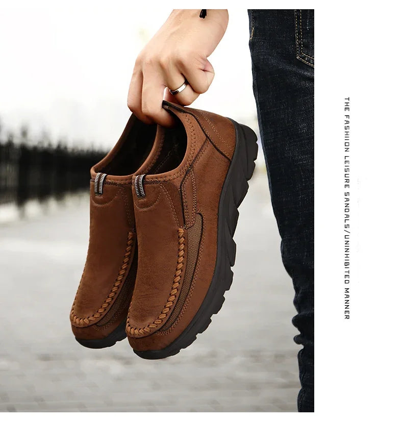 Men Casual Shoes Breathable Loafers Sneakers Fashion Comfortable Flat Handmade Retro Leisure Loafers Shoes Men Shoes