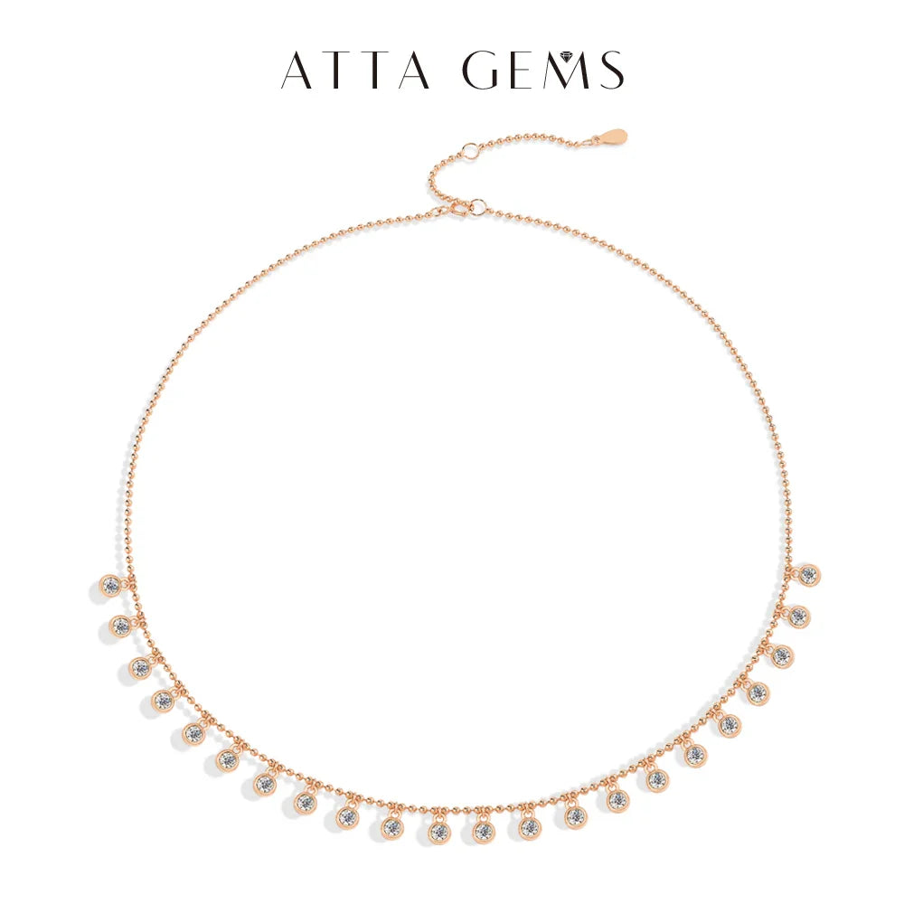 Luxury Full D VVS1 Moissanite Necklace Chains for Women Solid S925 Sterling Silver Wedding Jewelry Party Gift Pass Test