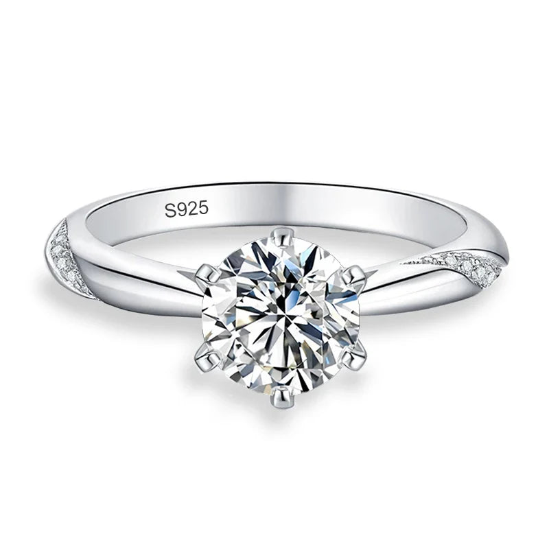 0.5ct 1ct 2ct Blue Pink Grey Moissanite Rings Gifts for Women 925 Sterling Silver Wedding Band Women's Ring Woman Rings