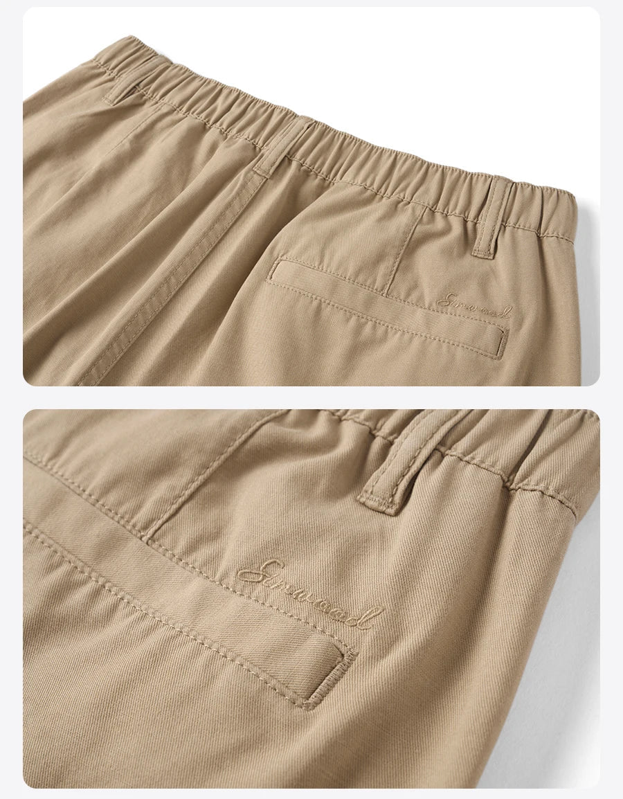 SIMWOOD 2026 Summer New Oversize 215gsm Tencel Lyocell Blend Fabric Cargo Shorts Men Fashion Outdoor Wear