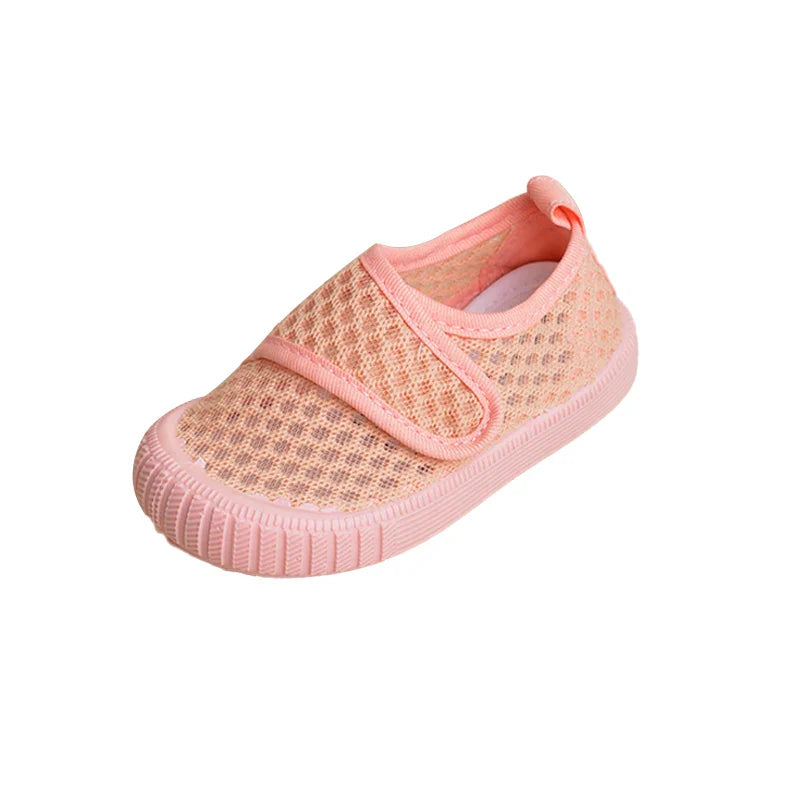 Light Colored Kids Mesh Flat Sneakers  Spring Summer Toddlers Daily Breathable Soft Durable Outdoor  Shoes EY8237