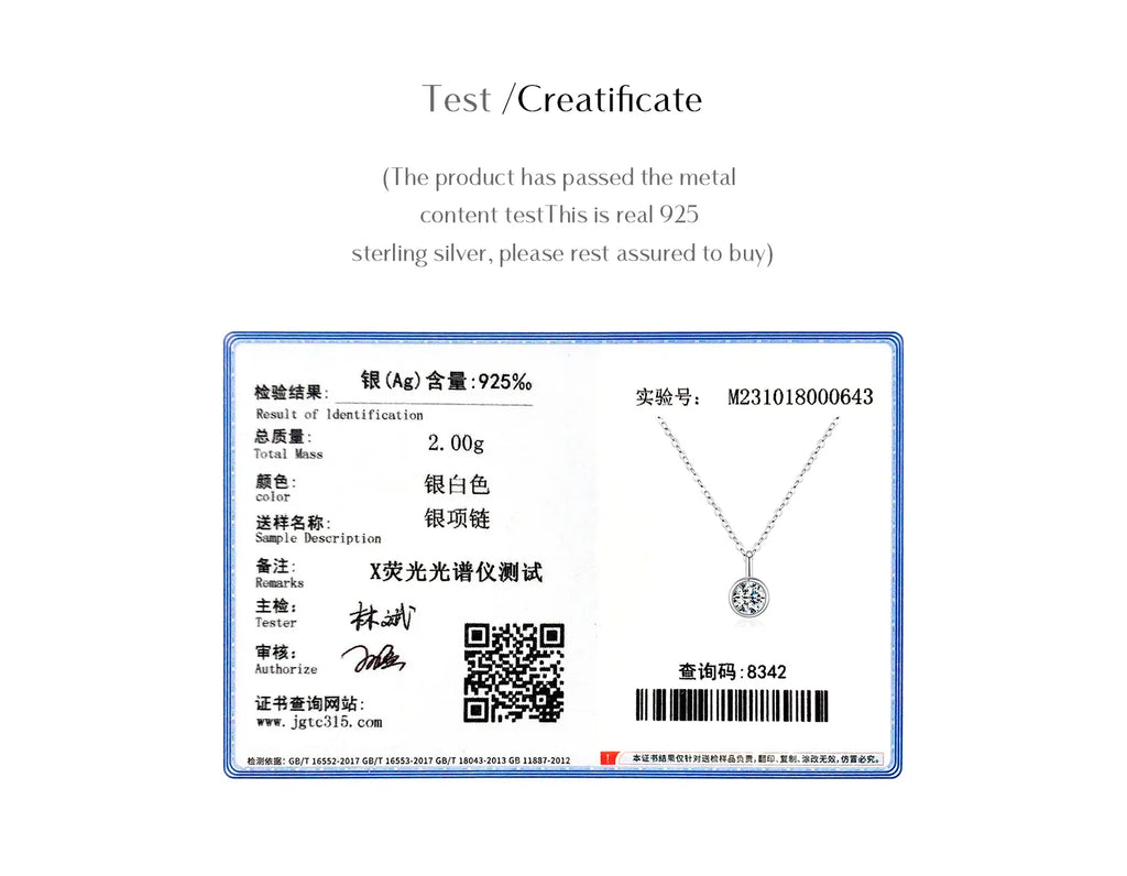 1 Carat D Color Round Bezel Setting Moissanite Pendant Necklace 925 Silver Lab Diamond Women Jewelry With Certificate Box