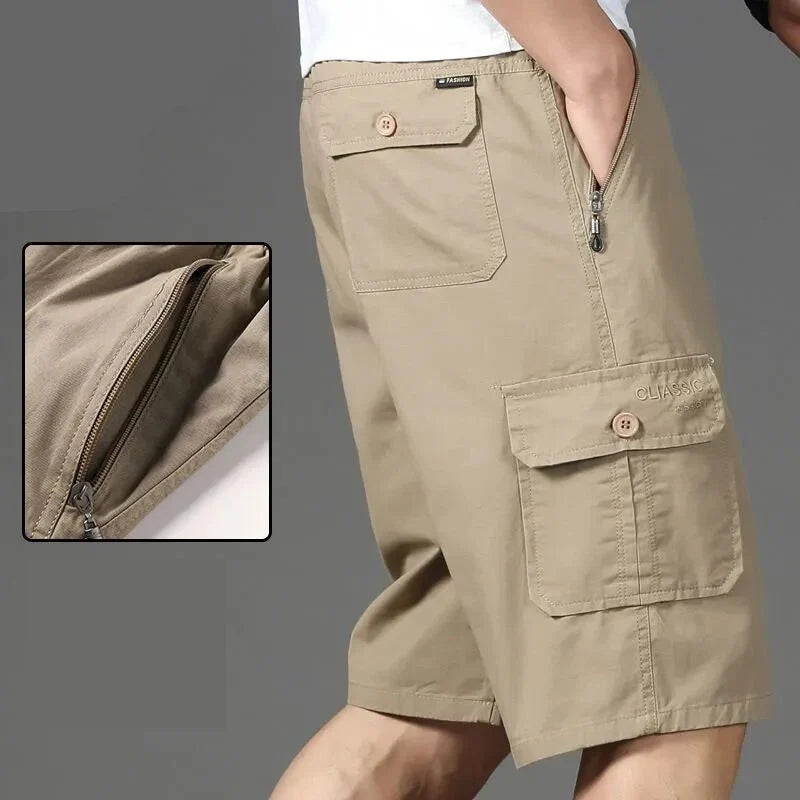 2026 New Men's Cotton Shorts Pants Male Summer Breathable Solid Color Cargo Shorts Fitness Streetwear