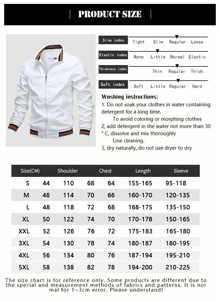 Autumn and winter men's standing collar casual zipper business jacket outdoor sports jacket waterproof and windproof solid color