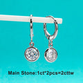 Moissanite Hoop Women's Earrings Huggies  925 Sterling Silver 2cttw Lab Created Diamond Drop Earrings Jewelry Wholesale