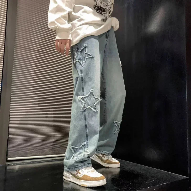 Men's Star Embroidered Fashion Jeans