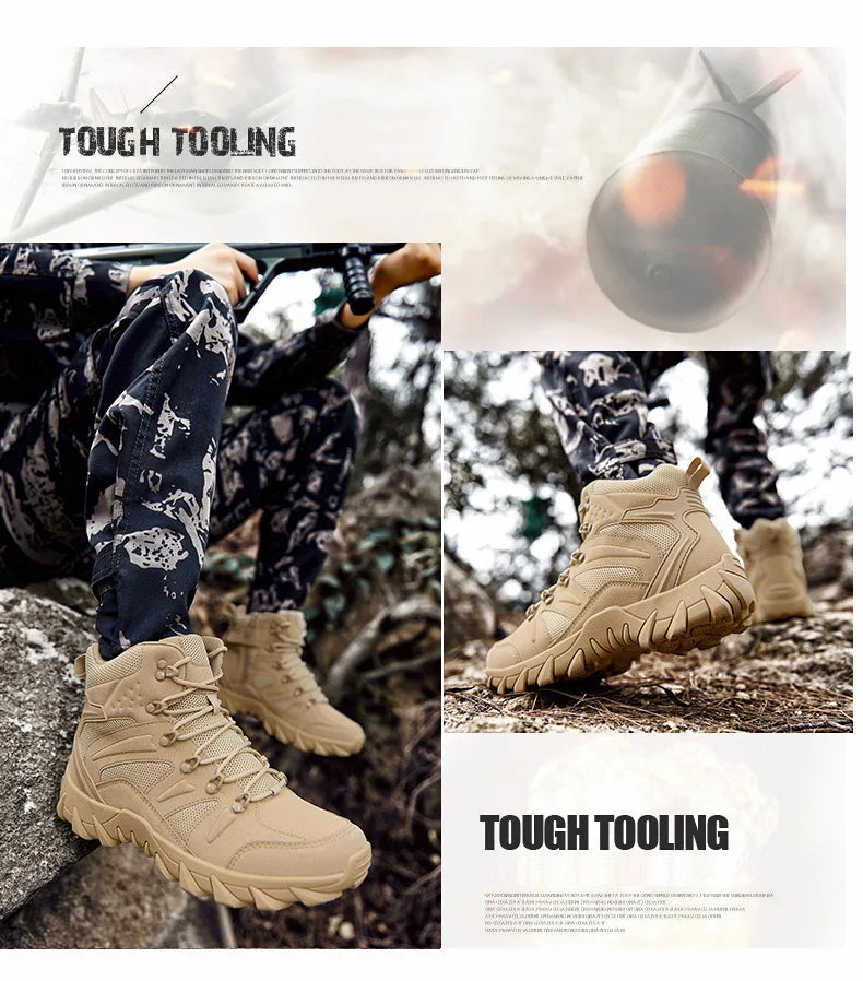 Combat Training Boots Male Outdoors Camping Anti-wear Rapid Response Hiking Shoes Fishing Hunting Sneakers