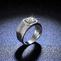 Moissanite Ring For Men Sterling Silver Platinum Plated Ring Lab Diamond Men's Rings Man Wedding Band Fine Jewelry