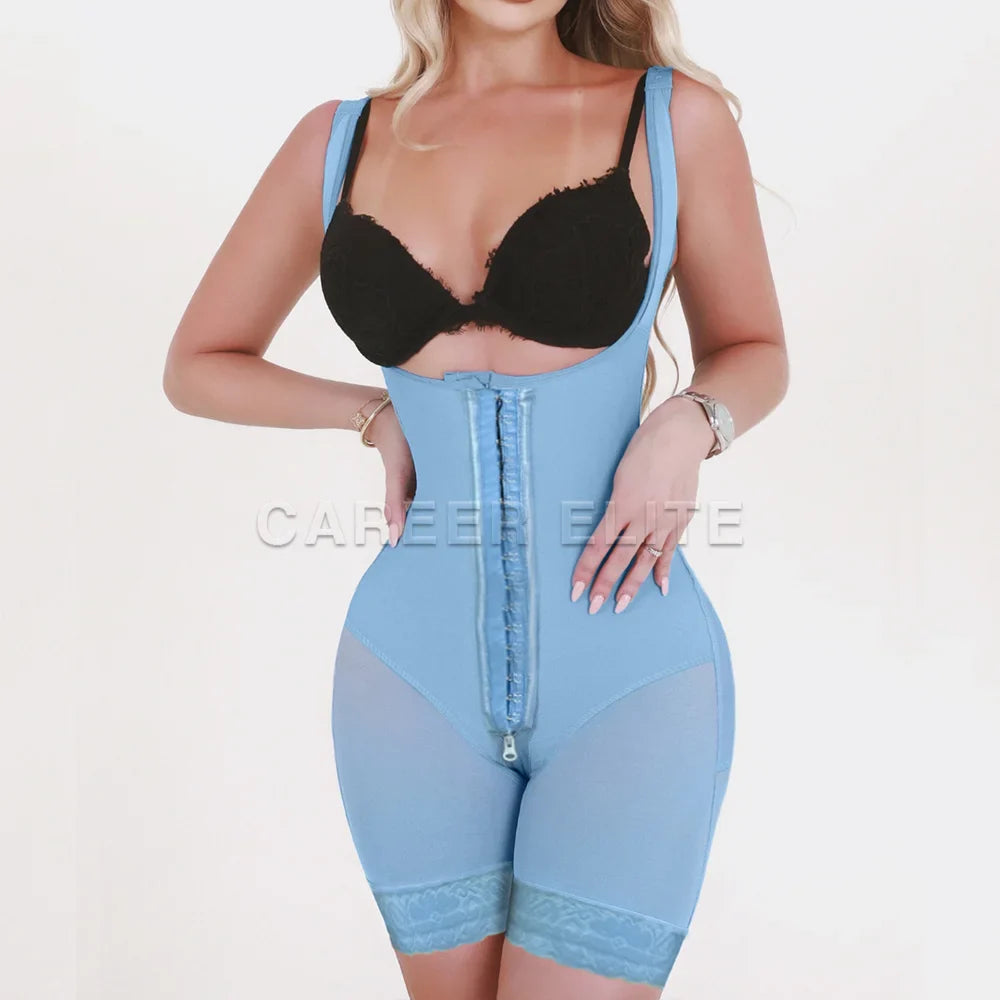 Women's Open Chest Girdles Colombian Body Shaper Firm Compression Hourglass Waist Modeling Strap BBL Postpartum Flat Belly Fajas