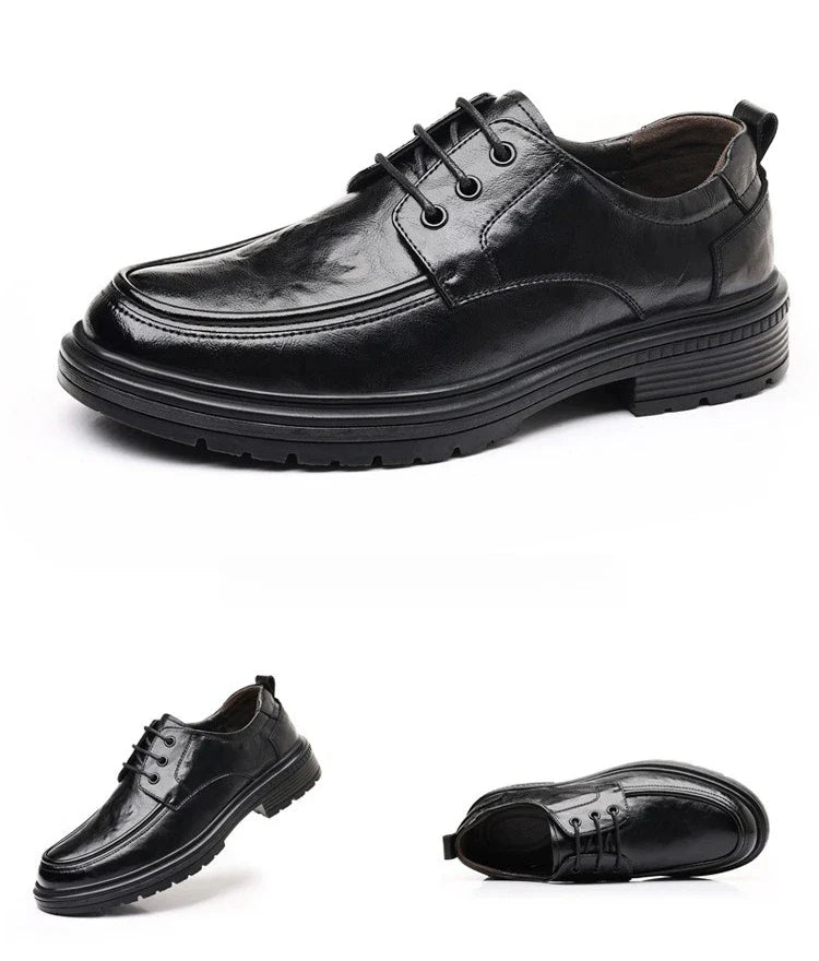 2026 Spring Autumn New Dress Shoes for Men Lace Designer Fashion Leather Shoes Male Black Business Casual Platform Shoe Man