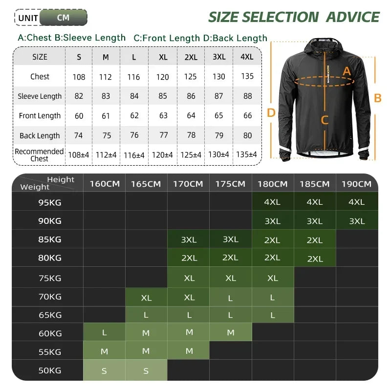 Raincoat Cycling Men Waterproof Jacket Bike E-bike Motorcycle Rainwear Reflective Logo Fishing Climbing Jacket