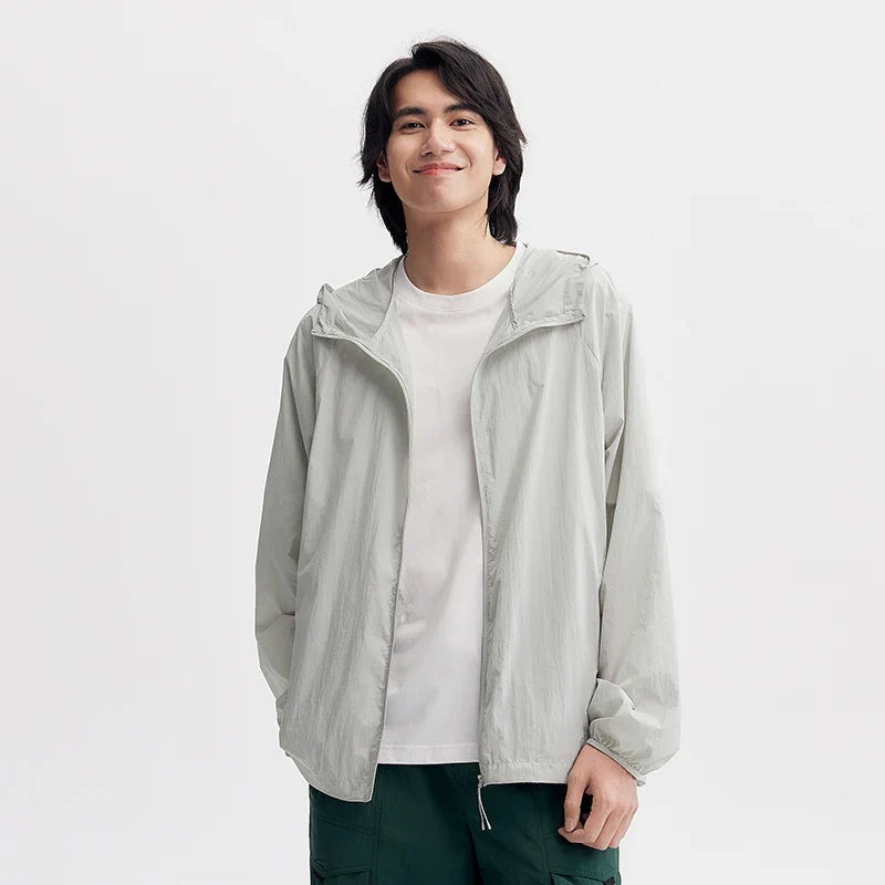 Jacket Men 2024 Summer New Coat Simple Solid Color Hooded Couple Wear Rotator Sleeve Light Sun Protective Clothing