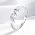 D Color 0.5CT 1CT Moissanite Ring for Men 925 Sterling Silver Simulation Diamond Wedding Band Classic Round Cut with